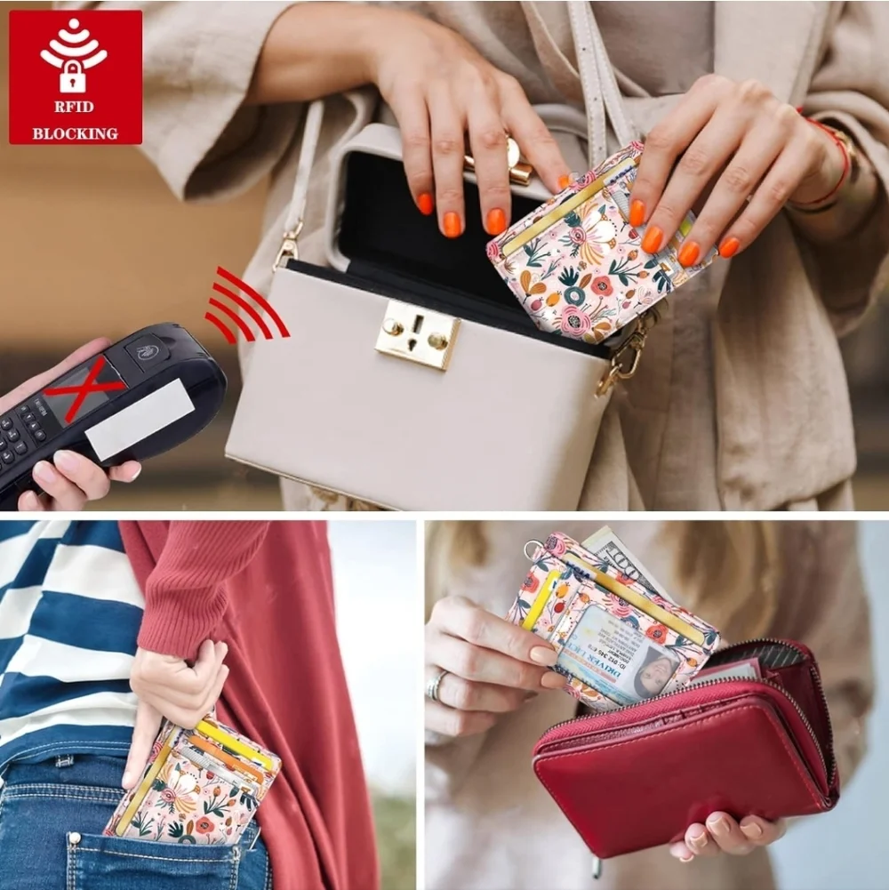 Floral Card Holder with ID Window